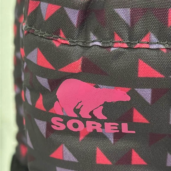 SOREL Youth Flurry All Over Print Winter Boots Size 3 Girls Weatherproof - Picture 7 of 13